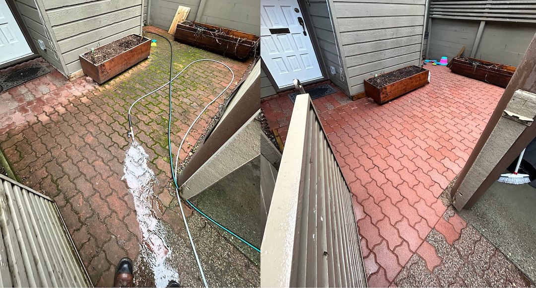 Before after paver cleaning vancouver bc